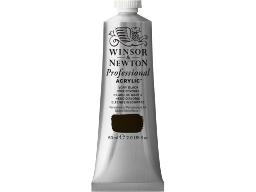 Acrylic paint Professional Acrylic - Winsor & Newton - Ivory Black, 60 ml