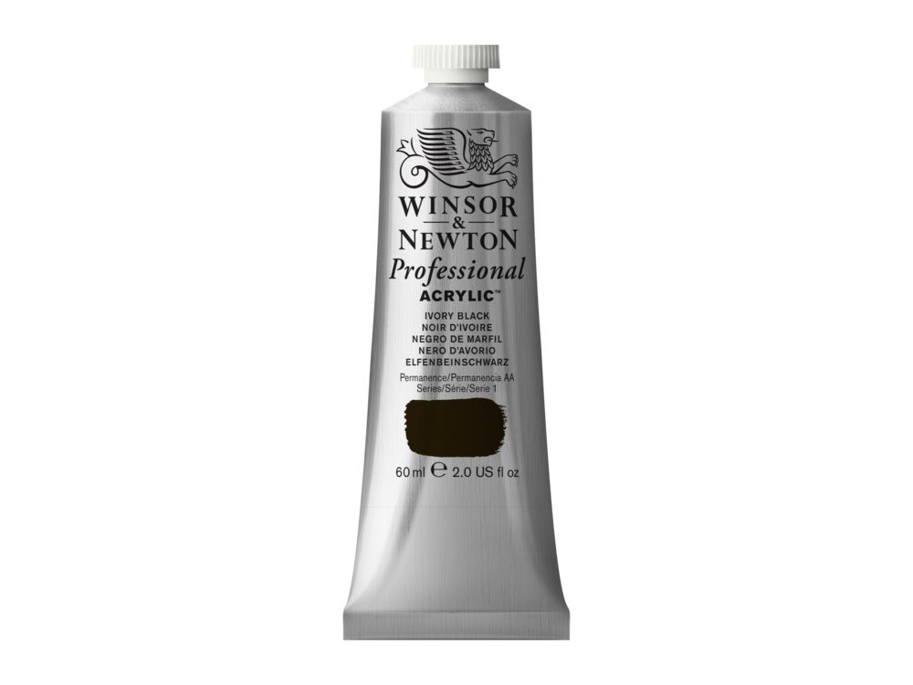 Farba akrylowa Professional Acrylic - Winsor & Newton - Ivory Black, 60 ml