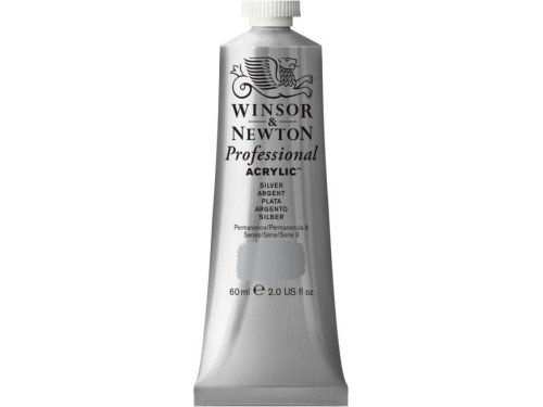 Farba akrylowa Professional Acrylic - Winsor & Newton - Silver, 60 ml