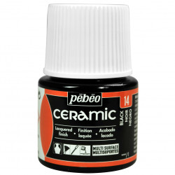Farba do ceramiki i szkła Ceramic - Pébéo - Black, 45 ml