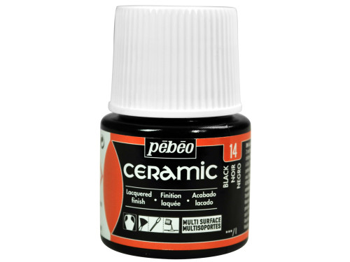 Paint for glass and ceramic - Pébéo - Black, 45 ml
