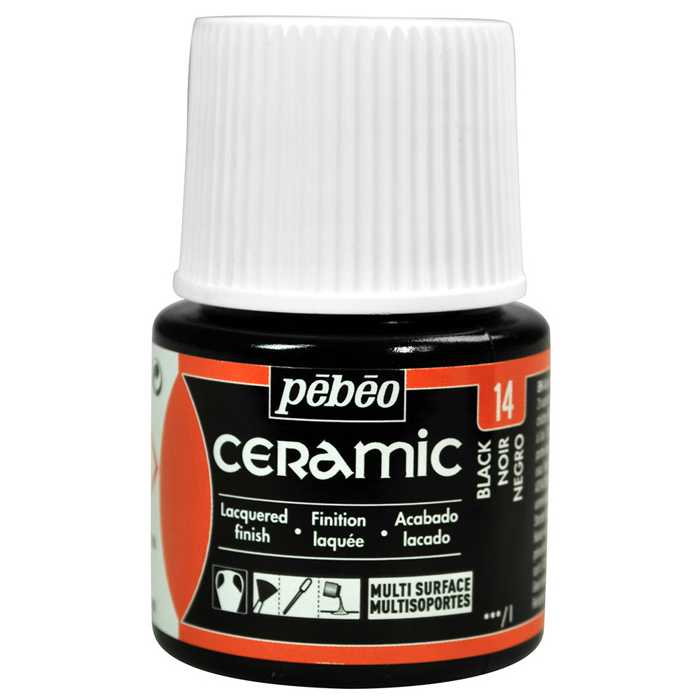 Farba do ceramiki i szkła Ceramic - Pébéo - Black, 45 ml
