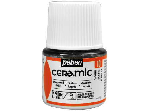 Farba do ceramiki i szkła Ceramic - Pébéo - White, 45 ml