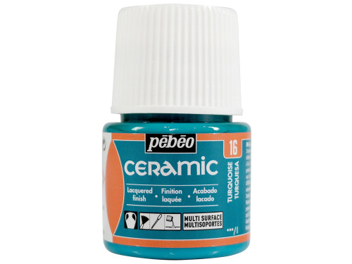 Farba do ceramiki i szkła Ceramic - Pébéo - Turquoise, 45 ml