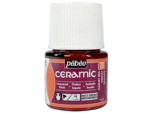 Paint for glass and ceramic - Pébéo - Garnet Red, 45 ml