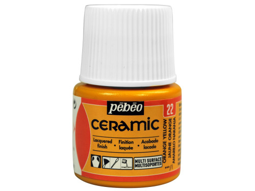 Paint for glass and ceramic - Pébéo - Orange Yellow, 45 ml