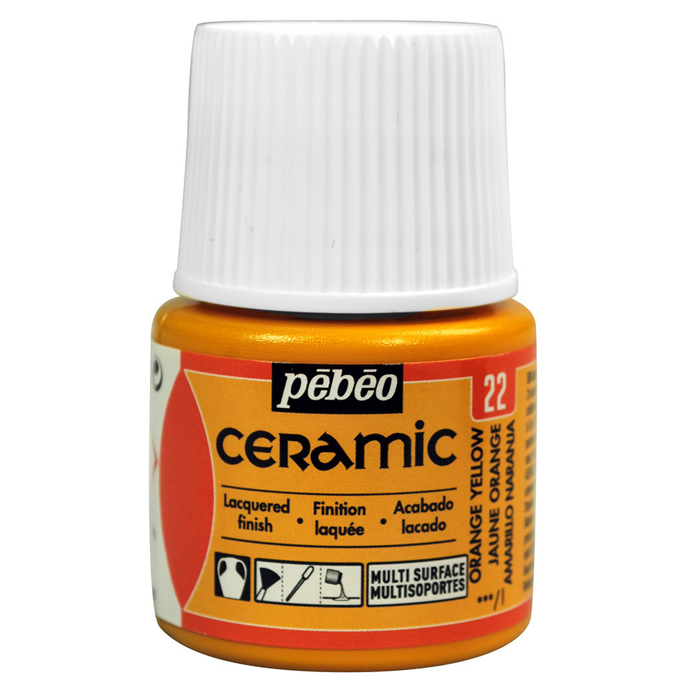 Paint for glass and ceramic - Pébéo - Orange Yellow, 45 ml