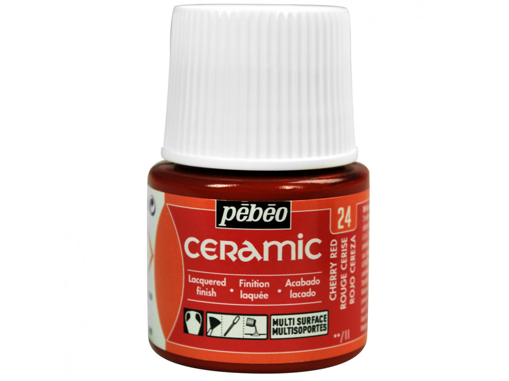 Farba do ceramiki i szkła Ceramic - Pébéo - Cherry Red, 45 ml