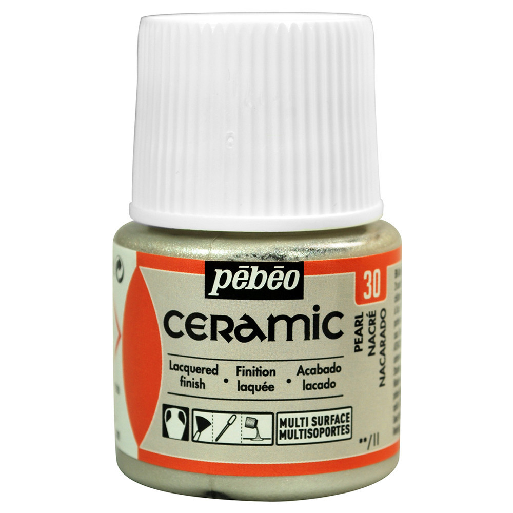Farba do ceramiki i szkła Ceramic - Pébéo - Pearl, 45 ml