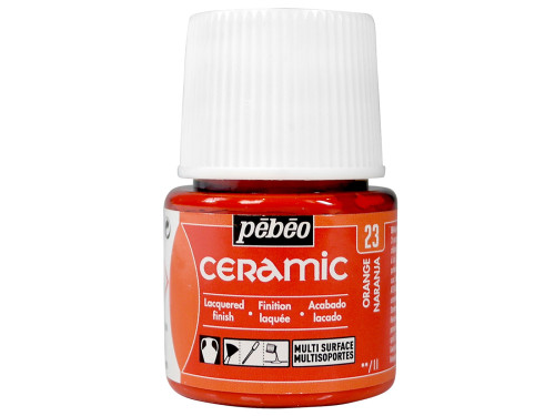 Paint for glass and ceramic - Pébéo - Orange, 45 ml