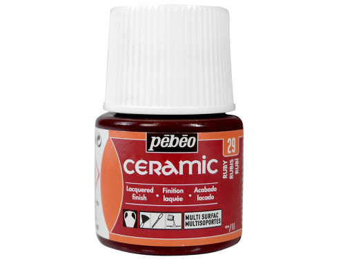 Paint for glass and ceramic - Pébéo - Ruby, 45 ml