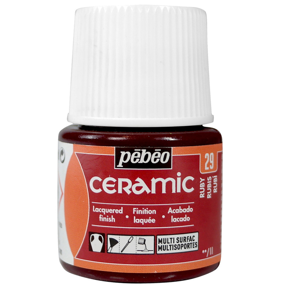 Farba do ceramiki i szkła Ceramic - Pébéo - Ruby, 45 ml