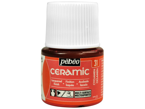 Paint for glass and ceramic - Pébéo - Cyclamen, 45 ml