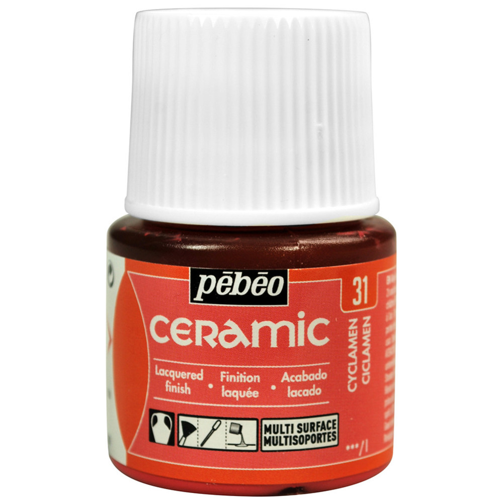 Paint for glass and ceramic - Pébéo - Cyclamen, 45 ml