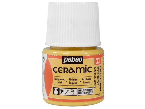 Paint for glass and ceramic - Pébéo - Light Yellow, 45 ml