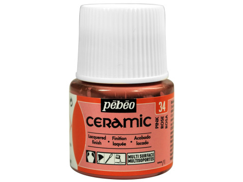 Paint for glass and ceramic - Pébéo - Pink, 45 ml