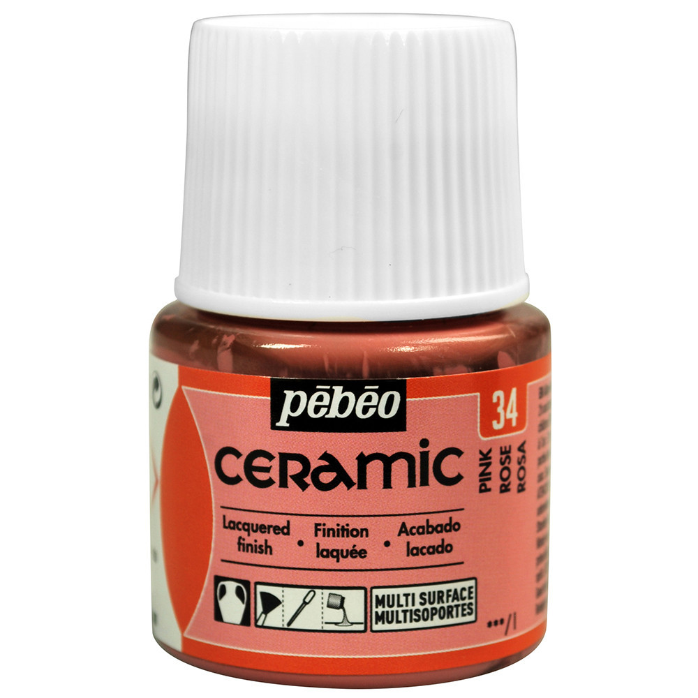 Farba do ceramiki i szkła Ceramic - Pébéo - Pink, 45 ml