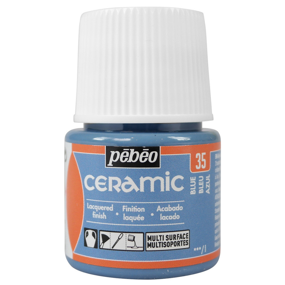 Paint for glass and ceramic - Pébéo - Blue, 45 ml