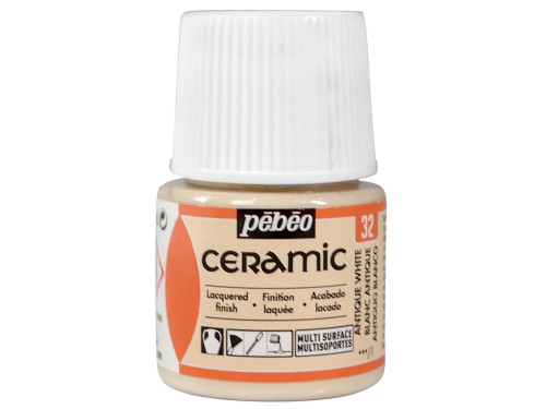 Paint for glass and ceramic - Pébéo - Antique White, 45 ml