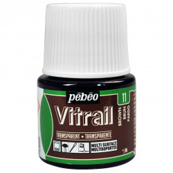 Farba do szkła Vitrail - Pébéo - Brown, 45 ml