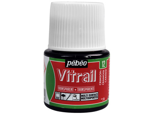 Farba do szkła Vitrail - Pébéo - Crimson, 45 ml