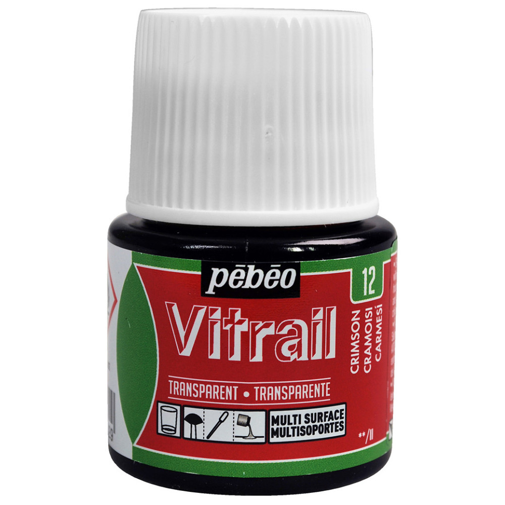 Farba do szkła Vitrail - Pébéo - Crimson, 45 ml