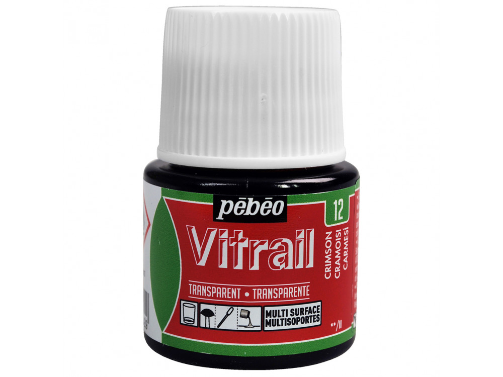 Farba do szkła Vitrail - Pébéo - Crimson, 45 ml