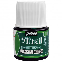 Farba do szkła Vitrail - Pébéo - Emerald, 45 ml