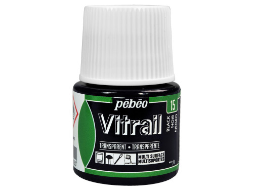 Paint for glass Vitrail - Pébéo - Black, 45 ml