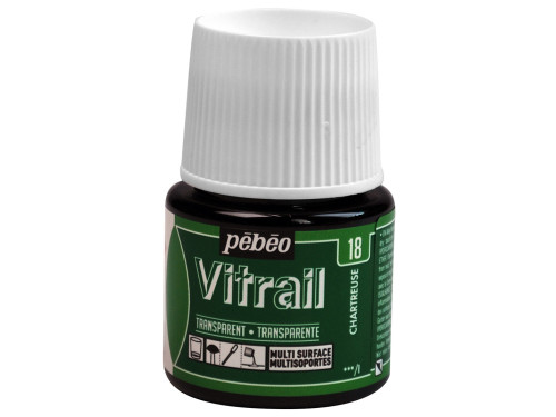 Farba do szkła Vitrail - Pébéo - Chartreuse, 45 ml