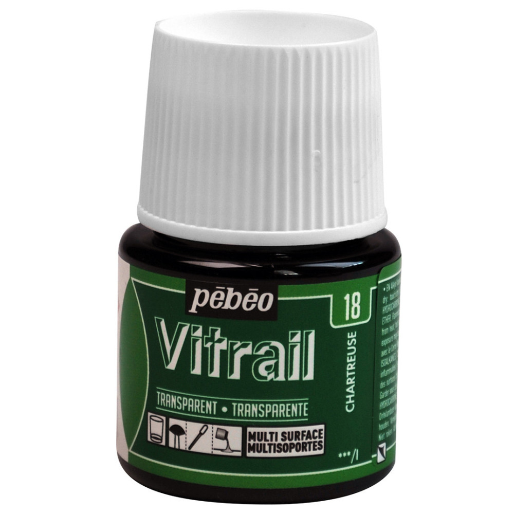 Farba do szkła Vitrail - Pébéo - Chartreuse, 45 ml