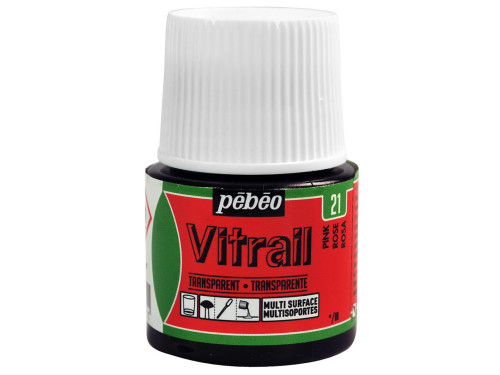 Paint for glass Vitrail - Pébéo - Pink, 45 ml