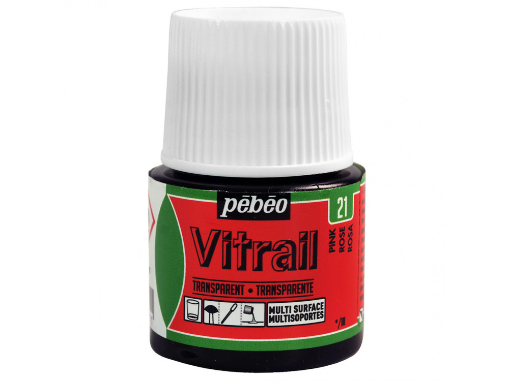 Paint for glass Vitrail - Pébéo - Pink, 45 ml