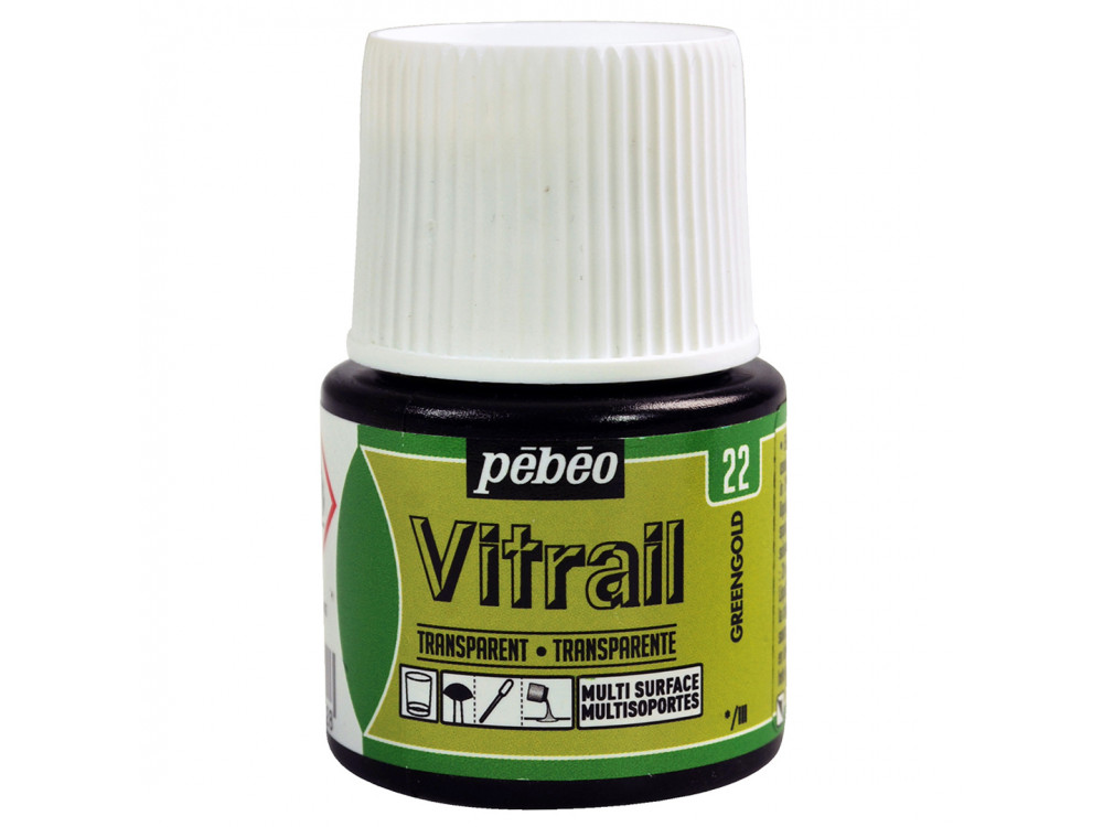 Farba do szkła Vitrail - Pébéo - Greengold, 45 ml