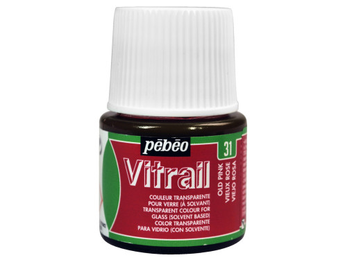 Paint for glass Vitrail - Pébéo - Old Pink, 45 ml