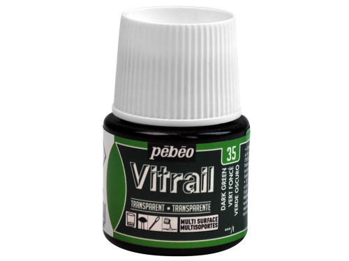 Farba do szkła Vitrail - Pébéo - Dark Green, 45 ml
