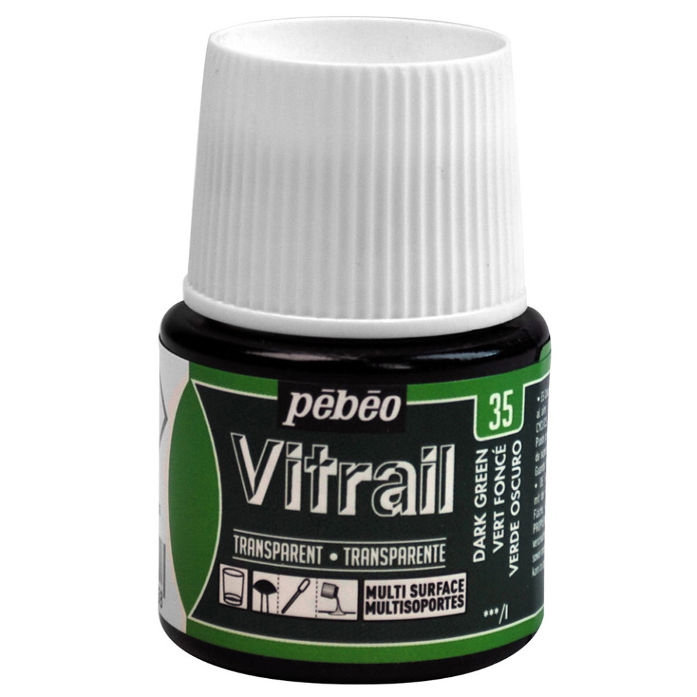 Farba do szkła Vitrail - Pébéo - Dark Green, 45 ml