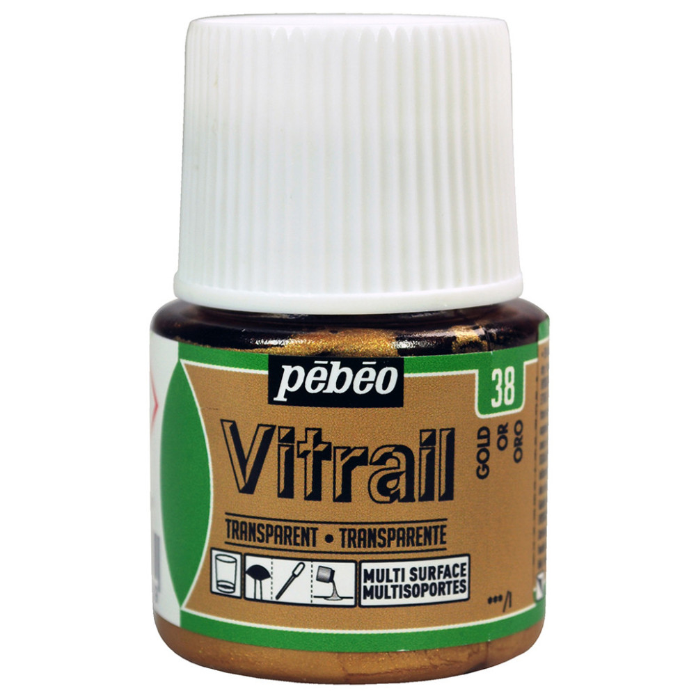 Farba do szkła Vitrail - Pébéo - Gold, 45 ml