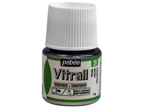 Paint for glass Vitrail - Pébéo - Pearl, 45 ml