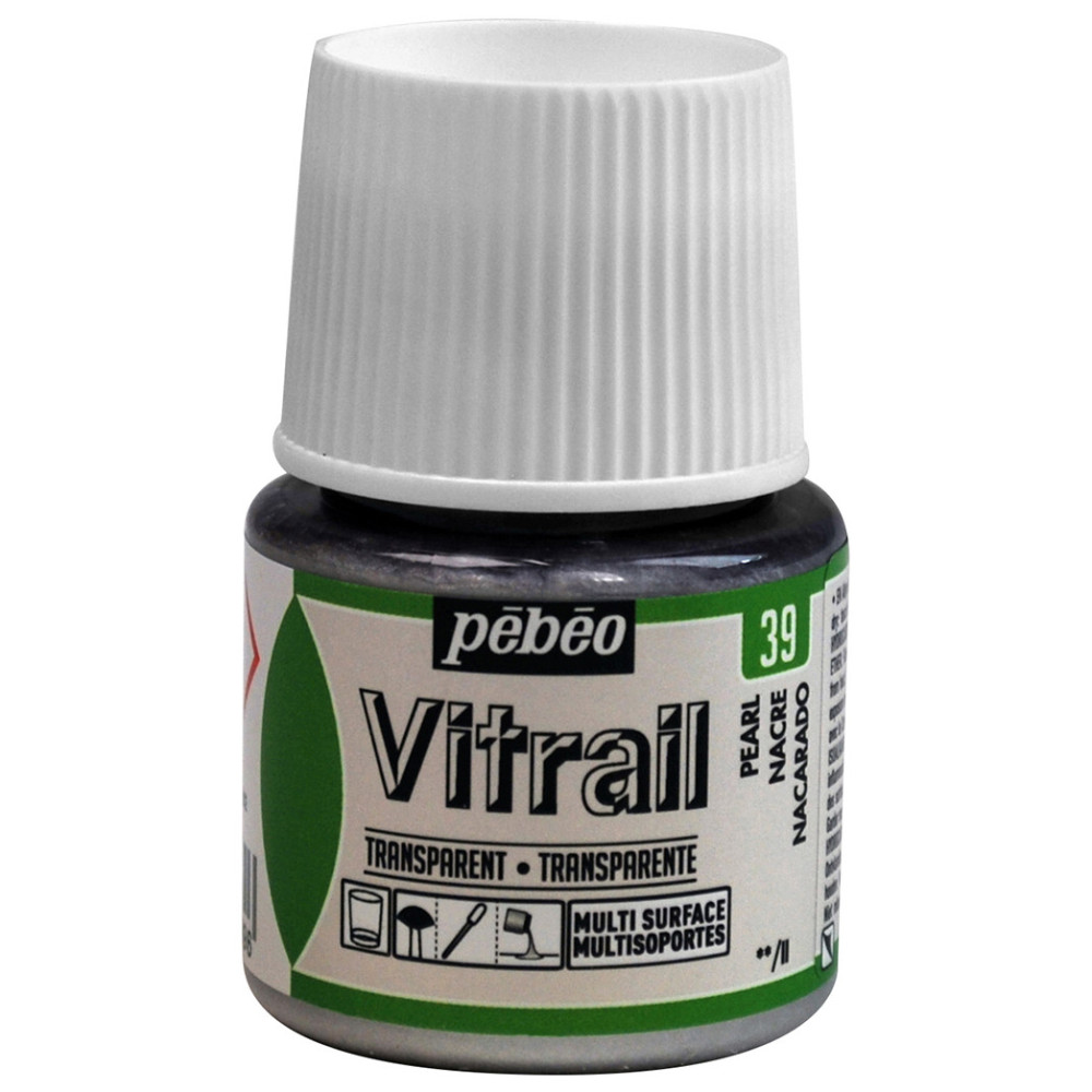 Paint for glass Vitrail - Pébéo - Pearl, 45 ml