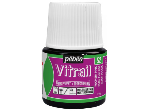 Paint for glass Vitrail - Pébéo - Fuchsia, 45 ml