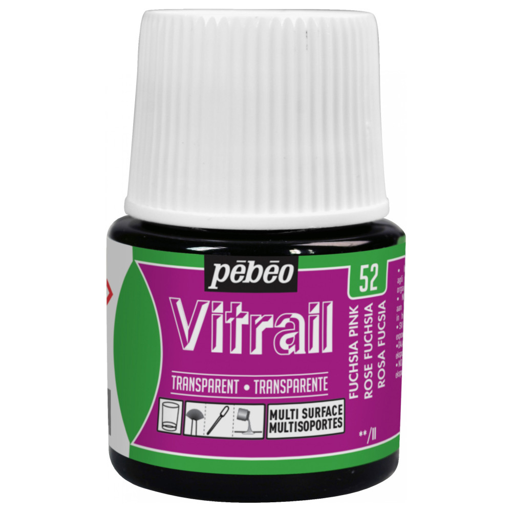 Farba do szkła Vitrail - Pébéo - Fuchsia, 45 ml