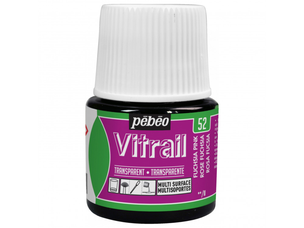 Farba do szkła Vitrail - Pébéo - Fuchsia, 45 ml