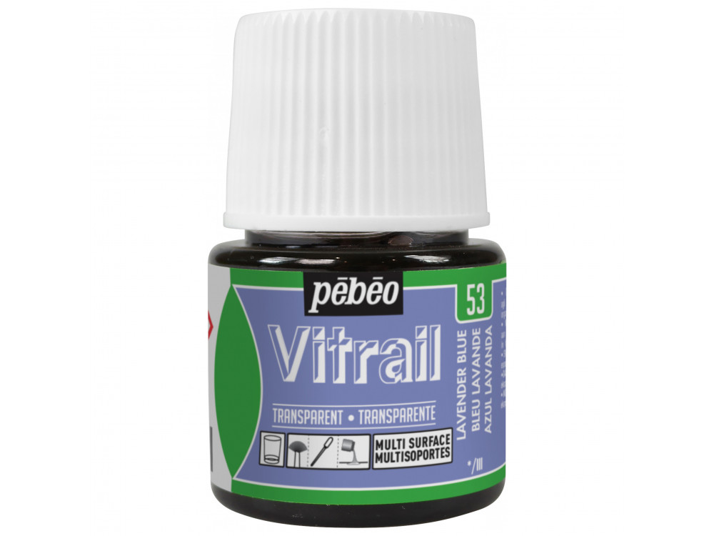 Farba do szkła Vitrail - Pébéo - Lavender Blue, 45 ml