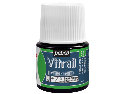 Farba do szkła Vitrail - Pébéo - Indigo Blue, 45 ml