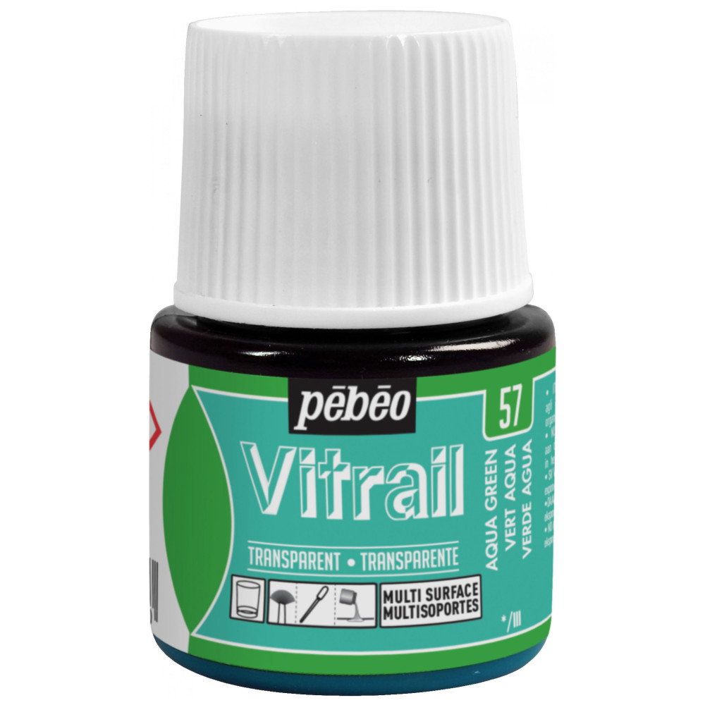 Farba do szkła Vitrail - Pébéo - Aqua Green, 45 ml