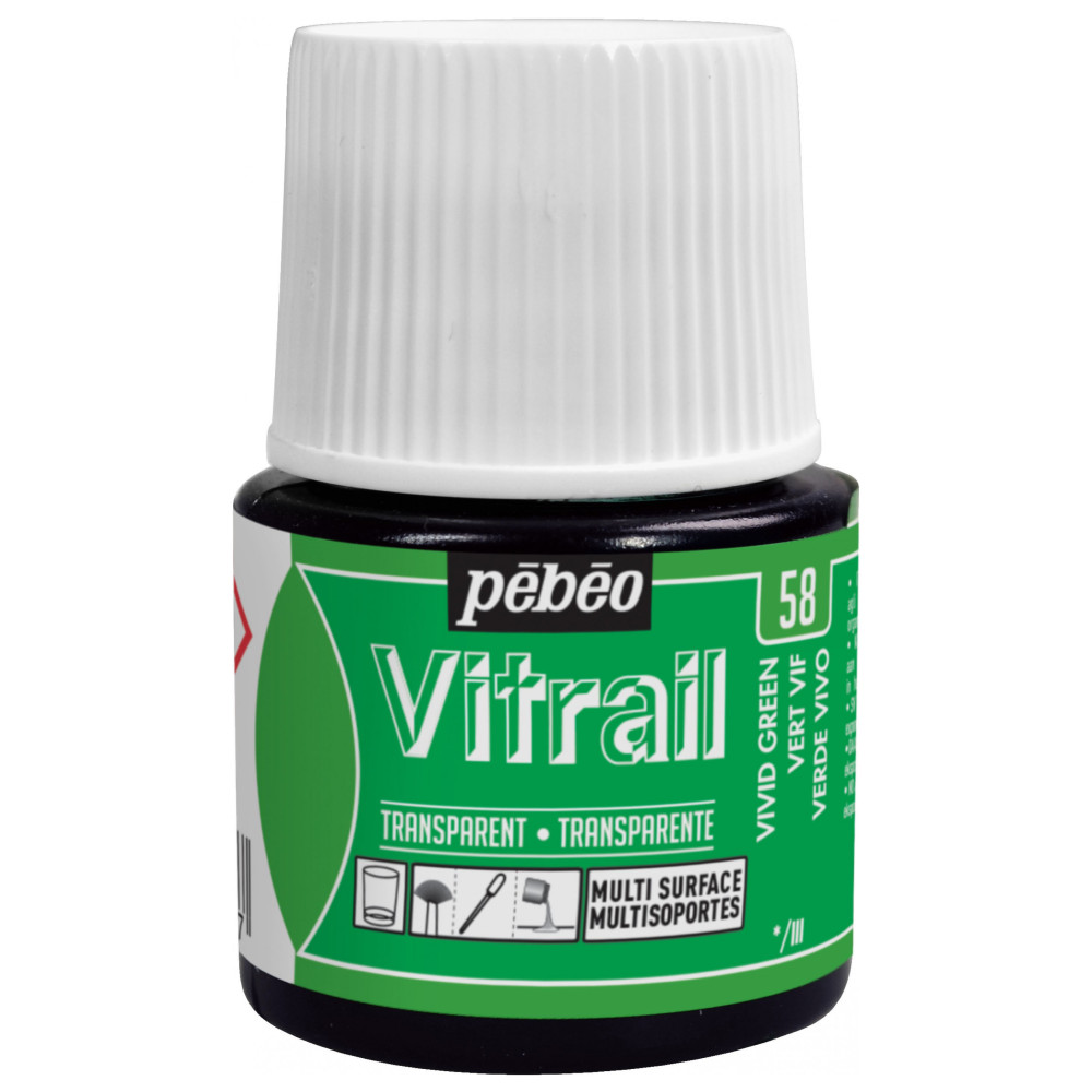 Paint for glass Vitrail - Pébéo - Vivid Green, 45 ml
