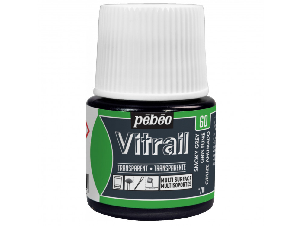 Paint for glass Vitrail - Pébéo - Smoky Grey, 45 ml