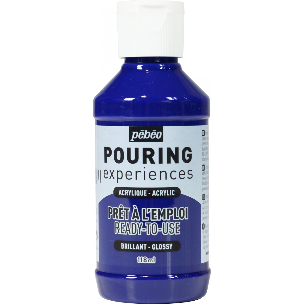 Farba akrylowa do pouringu Pouring Experiences - Pébéo - Cyan Blue, 118 ml