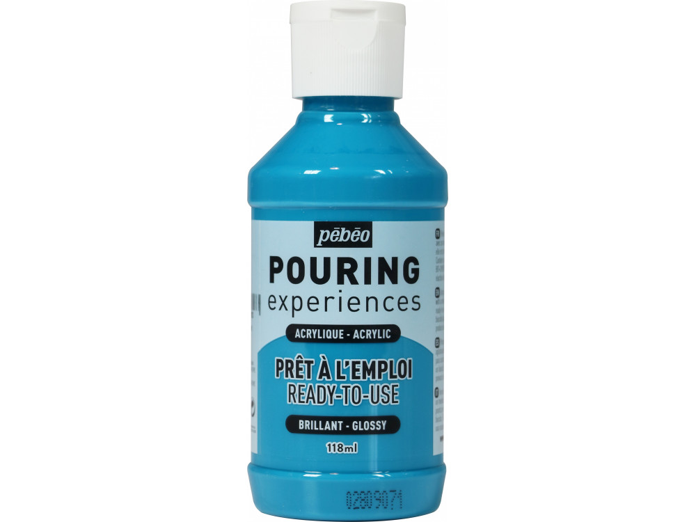 Farba akrylowa do pouringu Pouring Experiences - Pébéo - Turquoise Blue, 118 ml